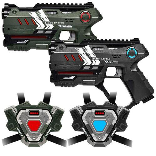Light Battle Connect Laserguns + 2 Vesten - Groen/Grijs, Kinderen en Baby's, Speelgoed | Buiten | Actiespeelgoed, Nieuw, Ophalen of Verzenden