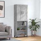 vidaXL buffetkast 69,5x34x180 cm bewerkt hout betongrijs, Minder dan 50 cm, Verzenden, Nieuw, Minder dan 100 cm