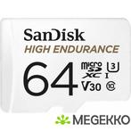 SanDisk High Endurance 64GB MicroSDXC Geheugenkaart, Computers en Software, RAM geheugen, Verzenden, Nieuw