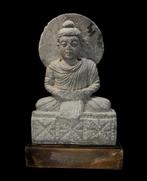 Gandhara - Boeddha zittend in meditatie - 1e/3e eeuw -