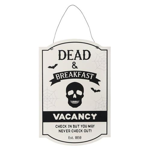 Tekstbord - Dead and Breakfast, Huis en Inrichting, Woonaccessoires | Tekstborden en Spreuken, Nieuw, Ophalen of Verzenden