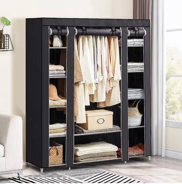 Opvouwbare stoffen kledingkast met ritsdeur en metalen frame, Huis en Inrichting, Kasten | Kledingkasten, Nieuw, Verzenden