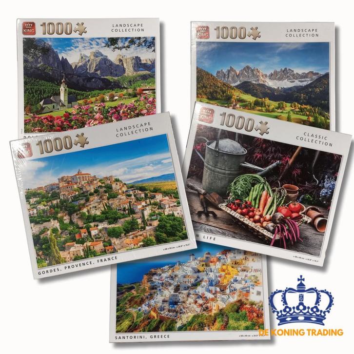 Set van 5x King Puzzels – Classic & Landscape Collection, Hobby en Vrije tijd, Denksport en Puzzels, Legpuzzel, Gebruikt, 500 t/m 1500 stukjes
