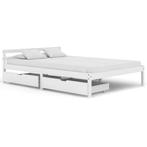 vidaXL Bedframe met 2 lades massief grenenhout wit 140x200 c