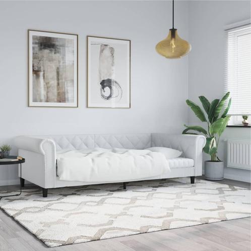vidaXL Slaapbank 100x200 cm kunstleer wit, Huis en Inrichting, Slaapkamer | Bedden, 100 cm, 200 cm, Wit, Eenpersoons, Nieuw, Overige materialen