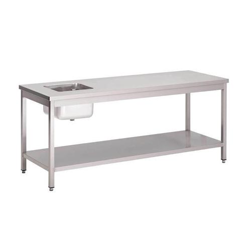 Werktafel RVS met spoelbak en onderschap, Zakelijke goederen, Horeca | Keukenapparatuur, Nieuw in verpakking, Verzenden