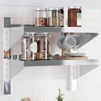 vidaXL Wandschap 2-laags 50x30x48 cm roestvrijstaal, Huis en Inrichting, Woonaccessoires | Wandplanken en Boekenplanken, Verzenden