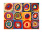 Kunstdruk Wassily Kandinsky - Farbstudie Quadrate 80x60cm, Huis en Inrichting, Verzenden, Nieuw