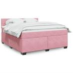 vidaXL Boxspring met matras fluweel roze 180x200 cm, Eenpersoons, Verzenden, Nieuw, 80 cm