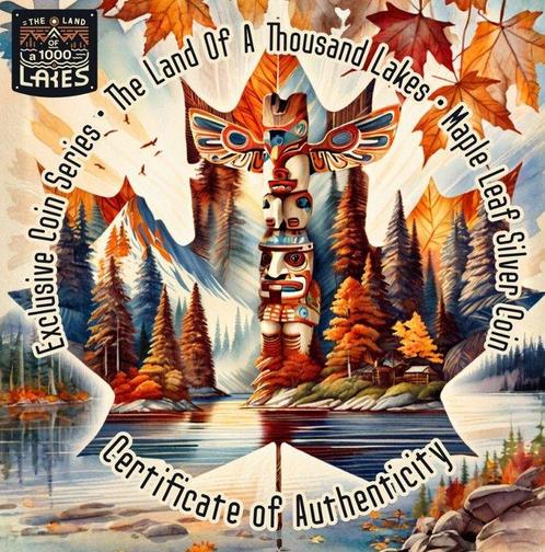 Canada. 5 Dollars 2022 Maple Leaf - Totem – Land of a, Postzegels en Munten, Munten | Europa | Niet-Euromunten