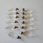 Messensteun (12) - Canards - Zilverkleurig metaal en glas /