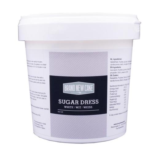 BrandNewCake Sugar Dress Pasta Wit 500 gram, Hobby en Vrije tijd, Taarten en Cupcakes maken, Nieuw, Verzenden