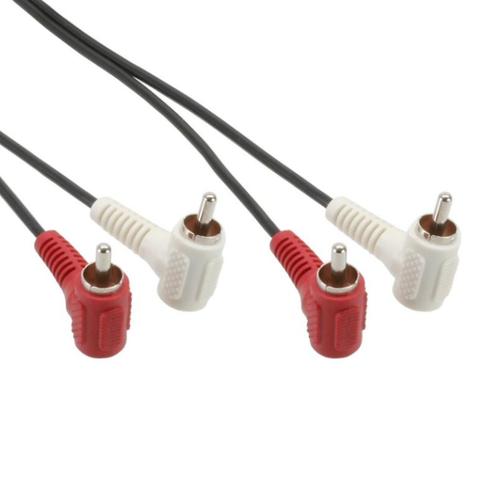 Haakse Stereo Tulp Kabel - 1,2 meter - Zwart, Audio, Tv en Foto, Audiokabels en Televisiekabels, Nieuw, Ophalen of Verzenden