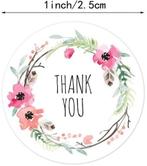 Sluitstickers thanks thank you 6 designs etiket rol 500, Ophalen of Verzenden, Nieuw