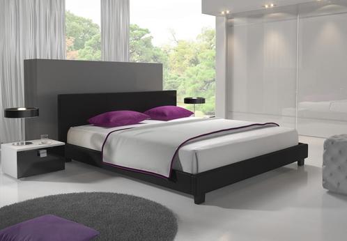 Meubella tweepersoonsbed George 160x200 zwart kunstleer, Huis en Inrichting, Slaapkamer | Bedden, 200 cm, Nieuw, 160 cm, Verzenden