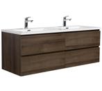 Badkamermeubel Set Angela 140cm Bruin Eiken Badmeubel, Verzenden, Nieuw, Wastafelkast