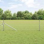 vidaXL Hecke met palen Zilver 0.4 x 10 m PVC-gecoat staal, Verzenden, Nieuw, IJzer