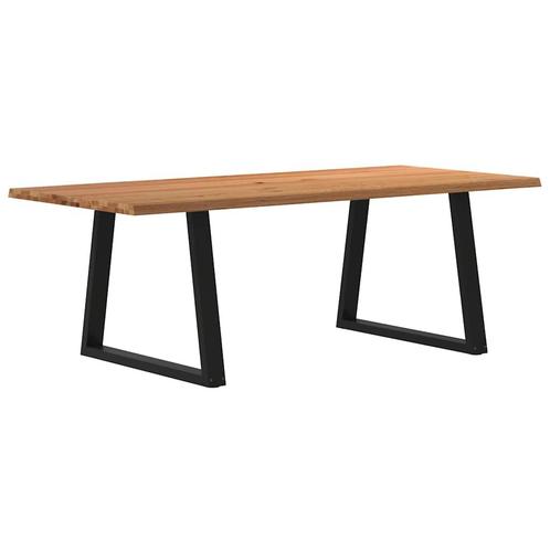 vidaXL Eettafel met natuurlijke rand 220x100x74 cm massief, Huis en Inrichting, Tafels | Eettafels, Nieuw, Verzenden