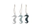 Metalen hangers zeepaardje seahorse 6, 5cm. 9 stuks hanger, Nieuw, Ophalen of Verzenden