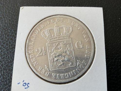 Nederland. Willem III. 2 1/2 Gulden 1867 (Zonder, Postzegels en Munten, Munten | Nederland