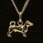 Gouden Jack Russell gladhaar met staart ketting hanger - ..., Sieraden, Tassen en Uiterlijk, Verzenden, Nieuw