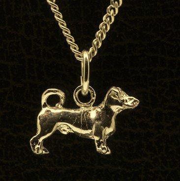 Gouden Jack Russell gladhaar met staart ketting hanger - ..., Sieraden, Tassen en Uiterlijk, Kettinghangers, Verzenden