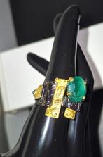 Zonder Minimumprijs - Ring Verguld, Zilver Smaragd - Smaragd, Sieraden, Tassen en Uiterlijk, Ringen, Nieuw