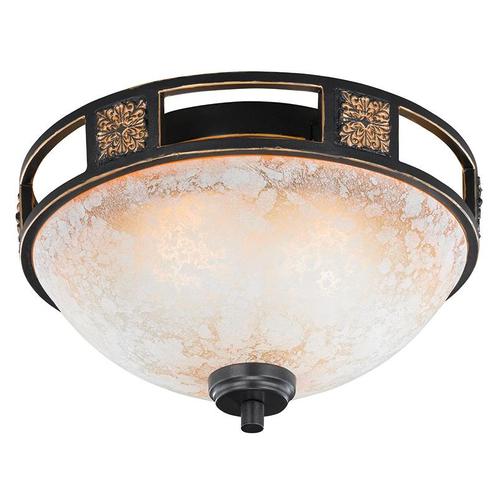 Landelijke ronde plafondlamp roestkleur 33 cm - Quinta, Huis en Inrichting, Lampen | Overige