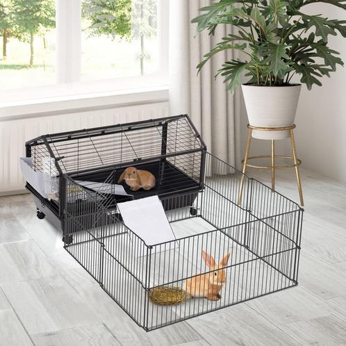 Caviakooi - LuxeCavies - Tuinbalkon - Metalen frame - Grijs, Dieren en Toebehoren, Knaagdieren en Konijnen | Toebehoren, Nieuw