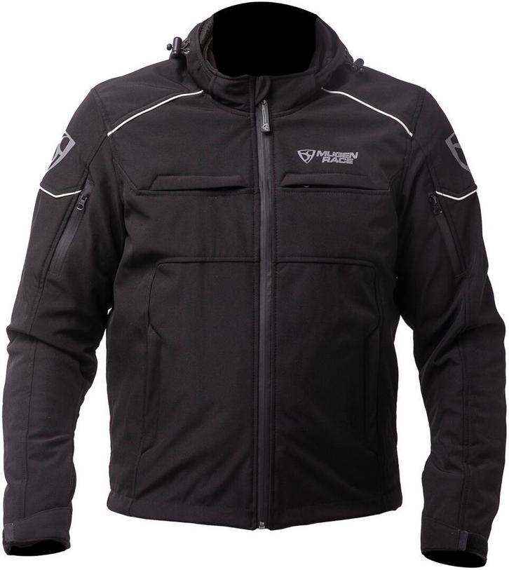 MUGENRACE Srippy Zwart Grijze Waterdichte Softshell Jas, Motoren, Kleding | Motorkleding, Heren, Nieuw met kaartje, Jas | textiel