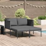 vidaXL Ligbed 2-persoons met kussens 115x153x69,5 cm staal, Tuin en Terras, Ligbedden, Verzenden, Nieuw