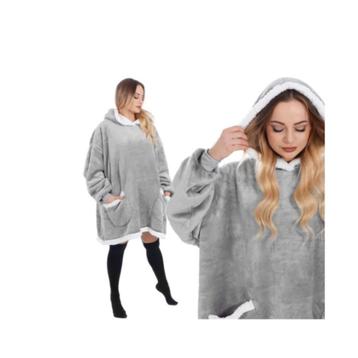 Hoodie Deken - Deken Met Mouwen - One Size - Grijs beschikbaar voor biedingen