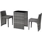 Aluminium wicker bistroset Hamburg - grijs, Verzenden, Nieuw