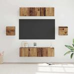 vidaXL Tv-meubelset Wandgemonteerd 6 pcs Oud hout Bewerkt, Huis en Inrichting, Verzenden, Nieuw, 50 tot 100 cm, Minder dan 100 cm