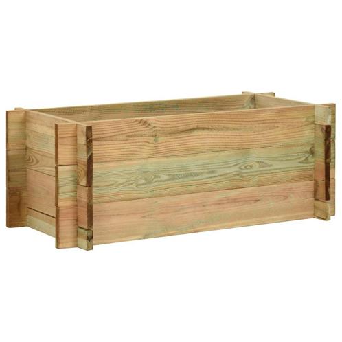 vidaXL Plantenbak 80 cm geïmpregneerd grenenhout, Tuin en Terras, Bloembakken en Plantenbakken, 60 tot 100 cm, Nieuw, Hout, 30 tot 60 cm