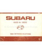 1982 SUBARU 1600 | 1800 SERIES INSTRUCTIEBOEKJE DUITS, Auto diversen, Handleidingen en Instructieboekjes