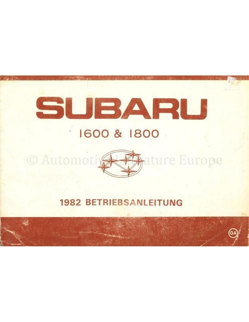 1982 SUBARU 1600 | 1800 SERIES INSTRUCTIEBOEKJE DUITS, Auto diversen, Handleidingen en Instructieboekjes