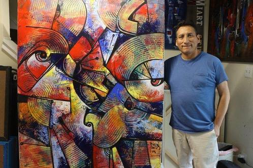 Simeon Gonzales - Remolinos en el Corazon - NO Reserve XXL, Antiek en Kunst, Kunst | Schilderijen | Modern
