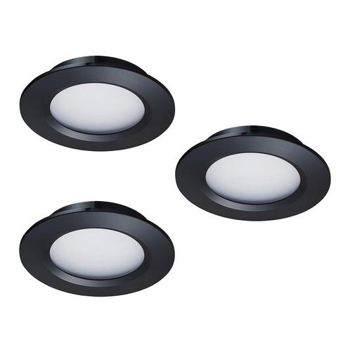 Ledisons LED-inbouwspot set 3 stuks Modena zwart 3W dimbaar, Huis en Inrichting, Lampen | Spots
