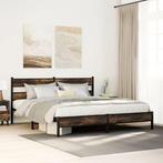 vidaXL Bedframe zonder matras metaal gerookt eikenkleurig, Eenpersoons, Bruin, Verzenden, Nieuw