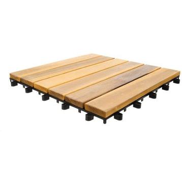 Set van 10 terrastegels hout kliktegels 30x30cm beschikbaar voor biedingen