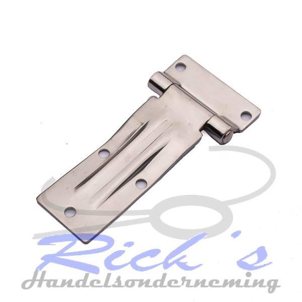 Scharnier RVS gebogen 180 mm, Doe-het-zelf en Verbouw, Hang- en Sluitwerk, Nieuw, Ophalen of Verzenden