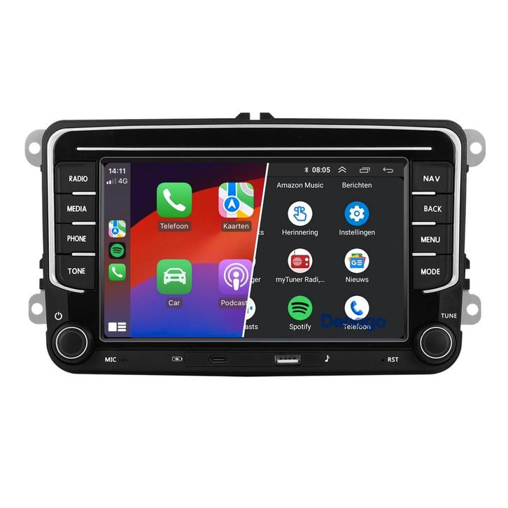 Seat Autoradio 2GB + 32GB 2004 t/m 2018 Android 13 & Carplay, Auto diversen, Autoradio's, Ophalen of Verzenden