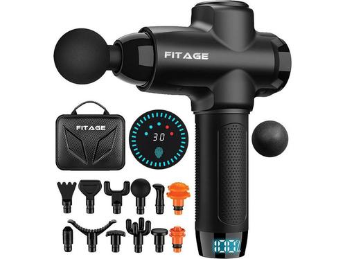 FITAGE Massage Gun Professioneel - 12 Opzetstukken - Massage, Huis en Inrichting, Woonaccessoires | Overige, Nieuw, Verzenden