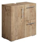 Wastafelkast Mars 60 x cm x 60 cm Kastanje Eiken, Huis en Inrichting, Badkamer | Badkamermeubels, Verzenden, Nieuw, Wastafelkast