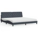 vidaXL Bed met matras fluweel donkergrijs 200x200 cm, Huis en Inrichting, Slaapkamer | Bedden, Verzenden, Overige maten, 200 cm