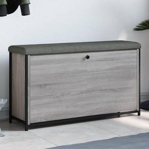 vidaXL Schoenenbankje met klaplade 102x32x56 cm grijs sonoma, Huis en Inrichting, Banken | Voetenbanken en Poefen, Nieuw, Verzenden