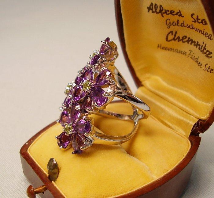 Zonder Minimumprijs - Ring Zilver - 5.20ct. tw. Amethist -, Sieraden, Tassen en Uiterlijk, Ringen