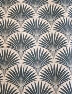 Art Deco stoffen, blauw duif - 300x280cm - witte