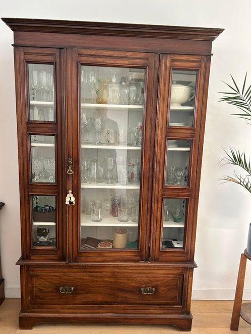 Kast - Mahonie - Engelse vitrinekast, Antiek en Kunst, Curiosa en Brocante